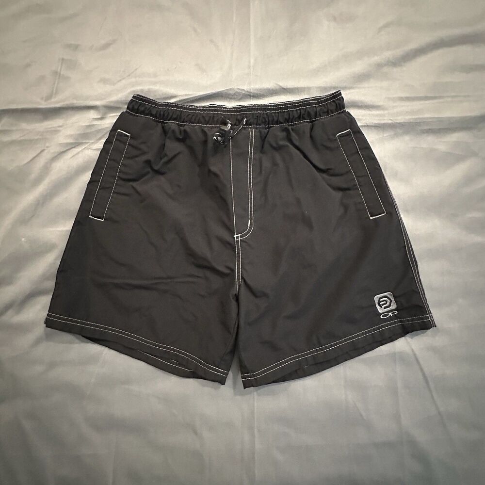 Vintage 90s Ocean Pacific OP Board Shorts Men’s Medium Black Swim Trunks Y2K